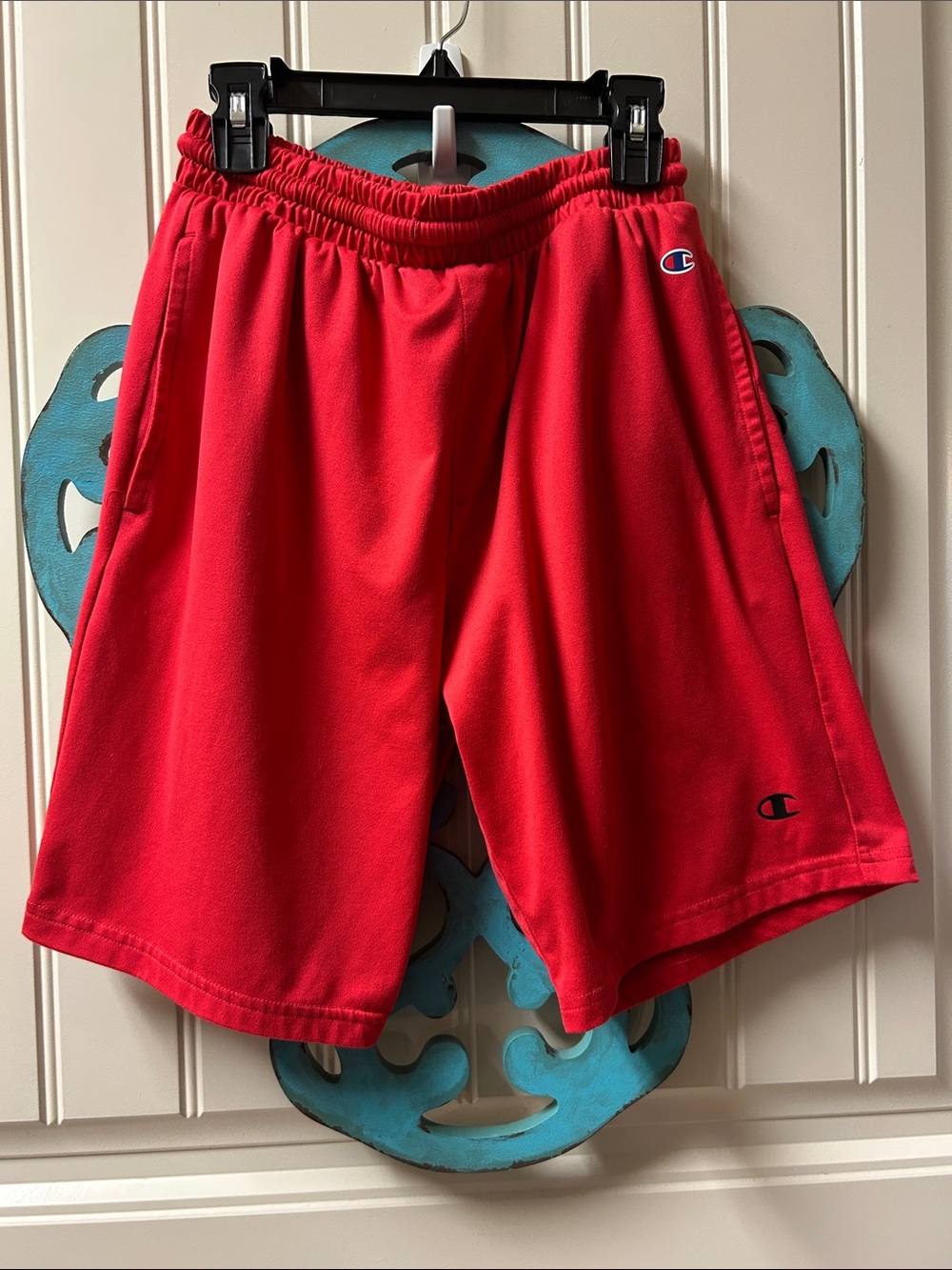 Champion Red boys Athletic Shorts with Logo